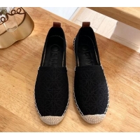 Perfect Loewe Espadrilles Flat in 3D Anagram Denim Black 125045