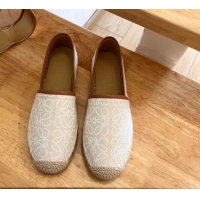 Pretty Style Loewe Espadrilles Flat in Anagram Linen White 125049