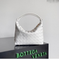 Super Quality Bottega Veneta Mini Wallace Shoulder Bag in Intrecciato Soft Calfskin Leather 754443 White 2024