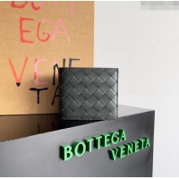 Top Quality Bottega Veneta Intrecciato Leather Bi-Fold Wallet 63334 Deep Grey 2024