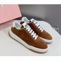 Good Product Miu Miu Suede Sneakers Brown 129080