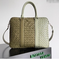 Reasonable Price Bottega Veneta Slim Classic Briefcase Bag in Intrecciato Leather 690702 Green 2024