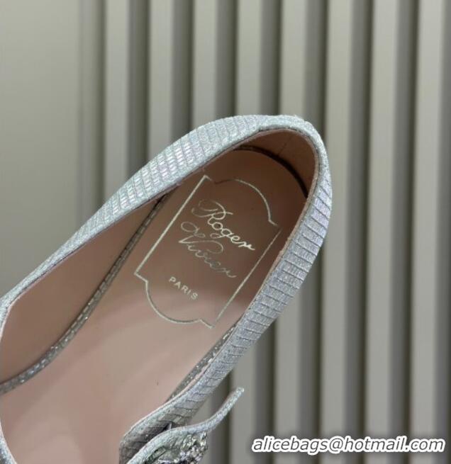 Good Looking Roger Vivier Bouquet Strass Babies Ballerinas 2.5cm with Crystals Allover Silver 228086