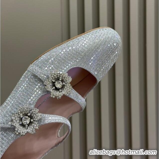 Good Looking Roger Vivier Bouquet Strass Babies Ballerinas 2.5cm with Crystals Allover Silver 228086