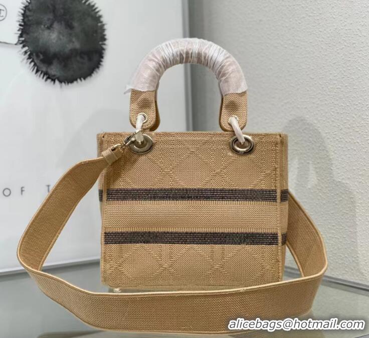 Best Price Lady Dior Mini D-Lite Bag Natural Cannage Raffia CD8763