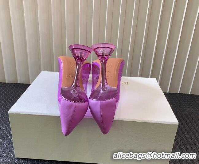 Good Product Amina Muaddi Begum Glass PVC Pumps 9.5cm with Crystals Circle Purple 0124082