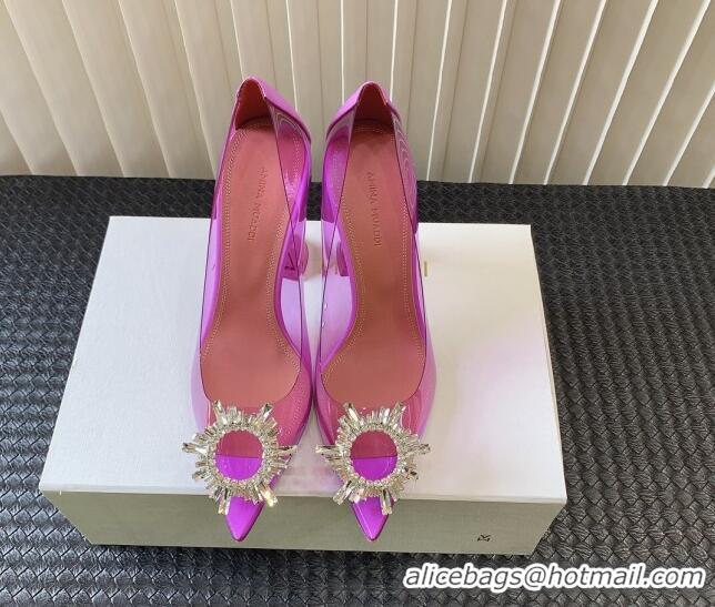 Good Product Amina Muaddi Begum Glass PVC Pumps 9.5cm with Crystals Circle Purple 0124082