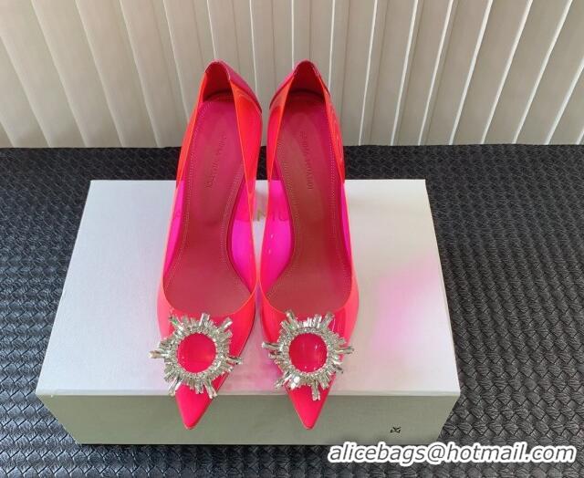 Purchase Amina Muaddi Begum Glass PVC Pumps 9.5cm with Crystals Circle Fuchsia Pink 0124085