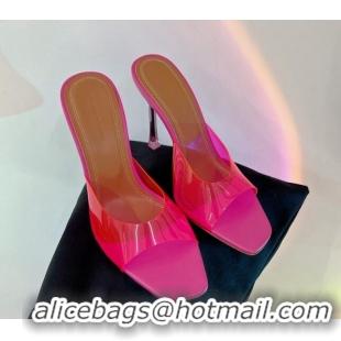 Low Price Amina Muaddi Alexa Glass Slide Sandals 11cm in PVC Dark Pink 228035