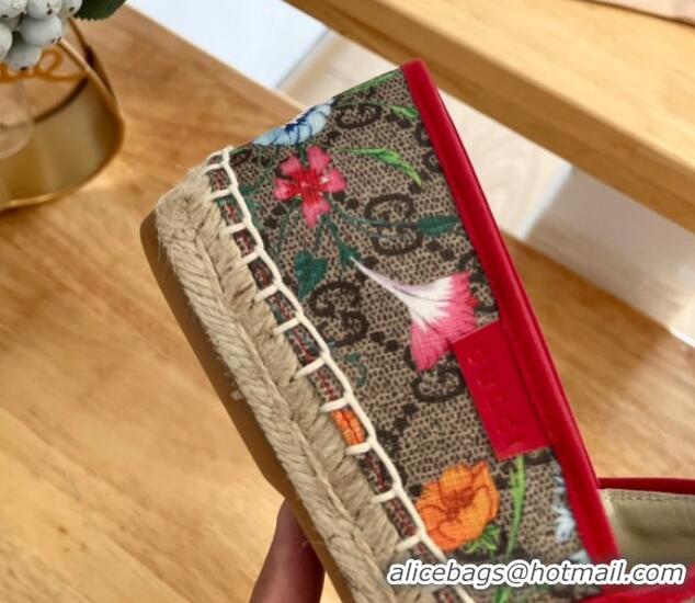 Classic Hot Gucci GG Flora Canvas Espadrilles Flat 0125104