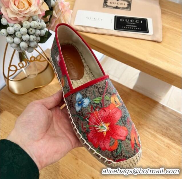 Classic Hot Gucci GG Flora Canvas Espadrilles Flat 0125104