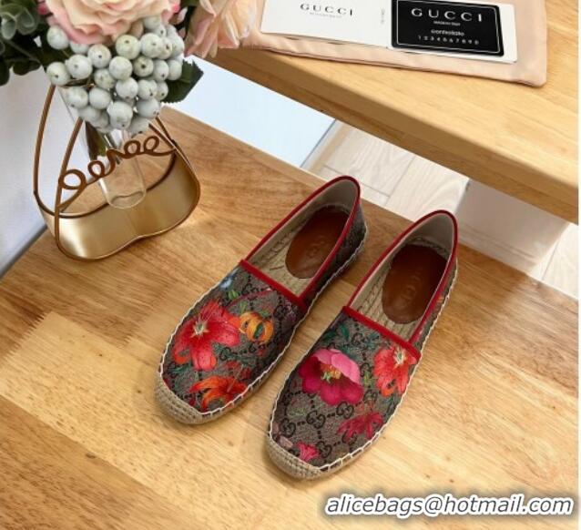 Classic Hot Gucci GG Flora Canvas Espadrilles Flat 0125104