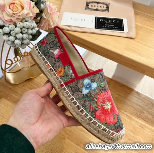 Classic Hot Gucci GG Flora Canvas Espadrilles Flat 0125104