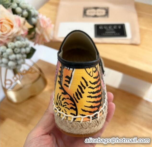 Shop Duplicate Gucci GG Tiger Canvas Espadrilles Flat 125106