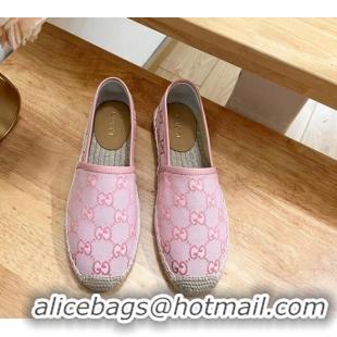 Durable Gucci GG Denim Espadrilles Flat Pink 125109