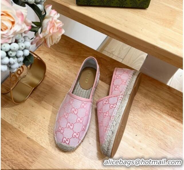 Durable Gucci GG Denim Espadrilles Flat Pink 125109