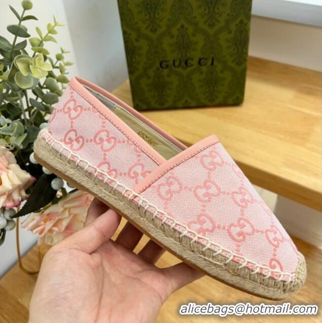 Durable Gucci GG Denim Espadrilles Flat Pink 125109