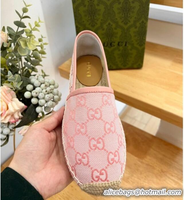 Durable Gucci GG Denim Espadrilles Flat Pink 125109