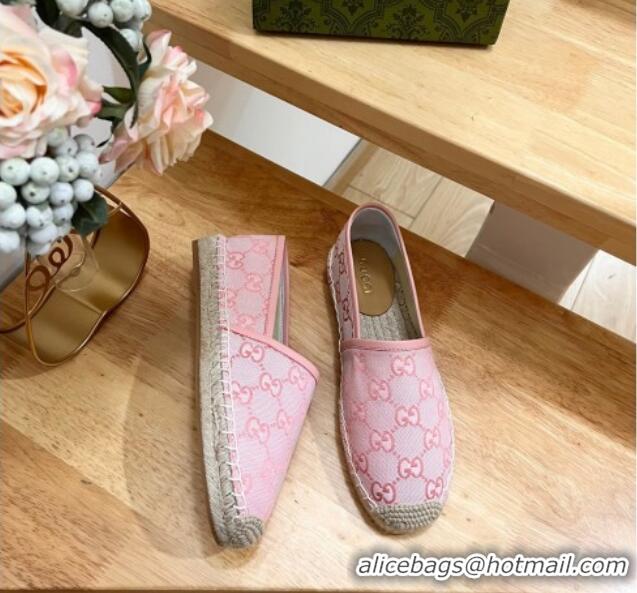 Durable Gucci GG Denim Espadrilles Flat Pink 125109