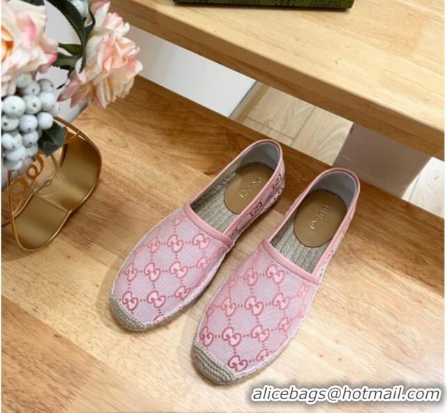 Durable Gucci GG Denim Espadrilles Flat Pink 125109