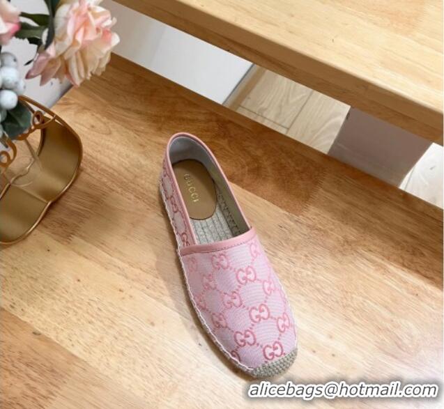 Durable Gucci GG Denim Espadrilles Flat Pink 125109