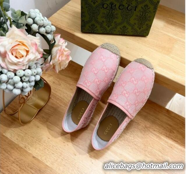 Durable Gucci GG Denim Espadrilles Flat Pink 125109