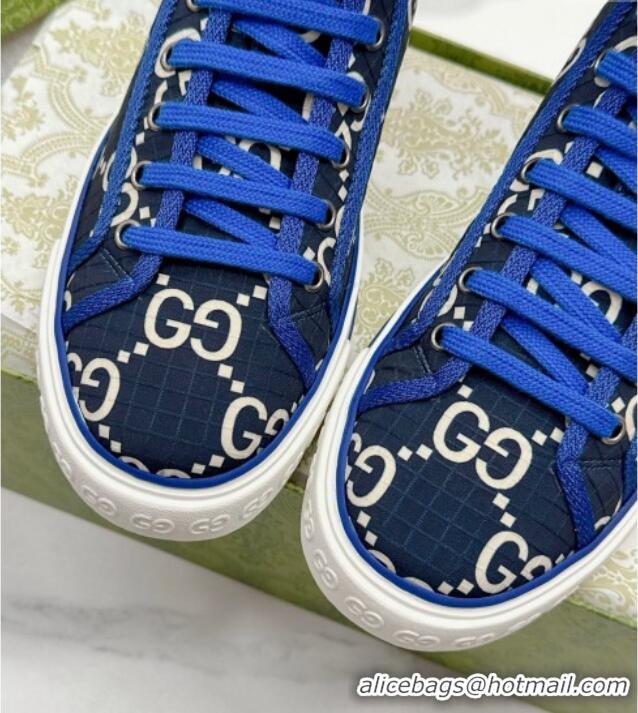 Best Product Gucci Tennis 1977 High-top Sneakers in GG Ripstop Fabric Blue 0127061