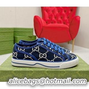 Pretty Style Gucci Tennis 1977 Low-top Sneakers in GG Ripstop Fabric Blue 0127063