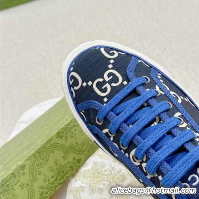 Pretty Style Gucci Tennis 1977 Low-top Sneakers in GG Ripstop Fabric Blue 0127063