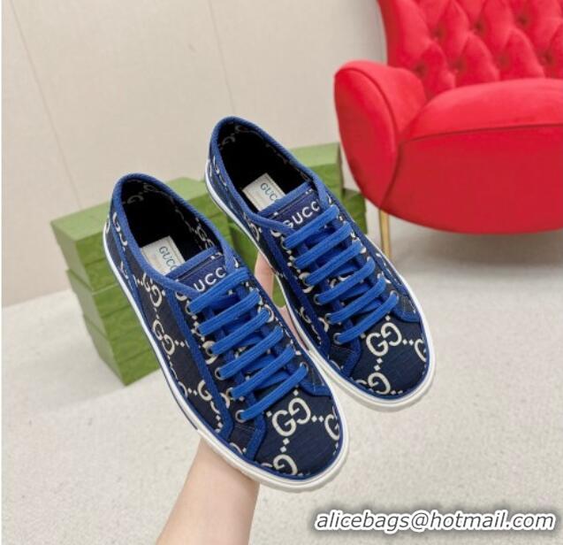 Pretty Style Gucci Tennis 1977 Low-top Sneakers in GG Ripstop Fabric Blue 0127063