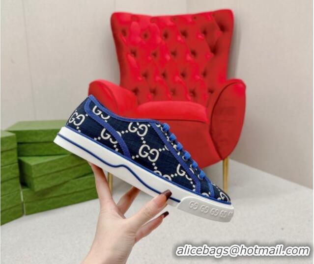 Pretty Style Gucci Tennis 1977 Low-top Sneakers in GG Ripstop Fabric Blue 0127063