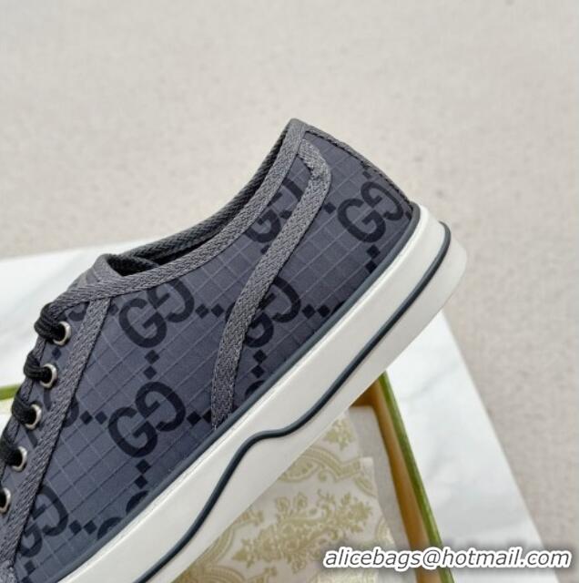 Best Product Gucci Tennis 1977 Low-top Sneakers in GG Ripstop Fabric Dark Grey 127064