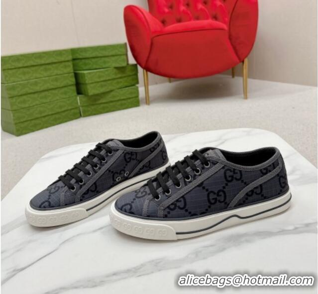 Best Product Gucci Tennis 1977 Low-top Sneakers in GG Ripstop Fabric Dark Grey 127064