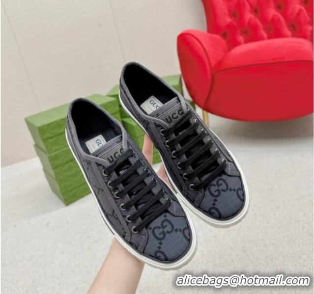 Best Product Gucci Tennis 1977 Low-top Sneakers in GG Ripstop Fabric Dark Grey 127064