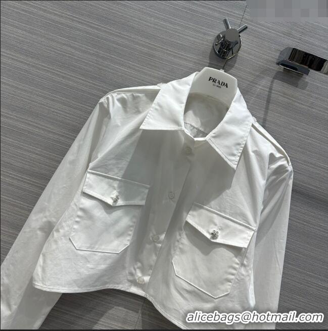 Buy Discount Prada Short Shirt P11008 White 2024