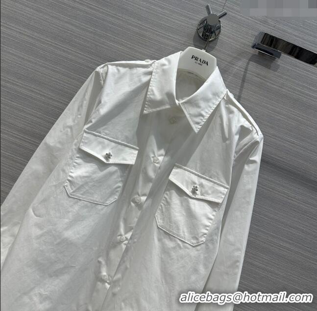 Promotional Prada Shirt Dress P11003 White 2024