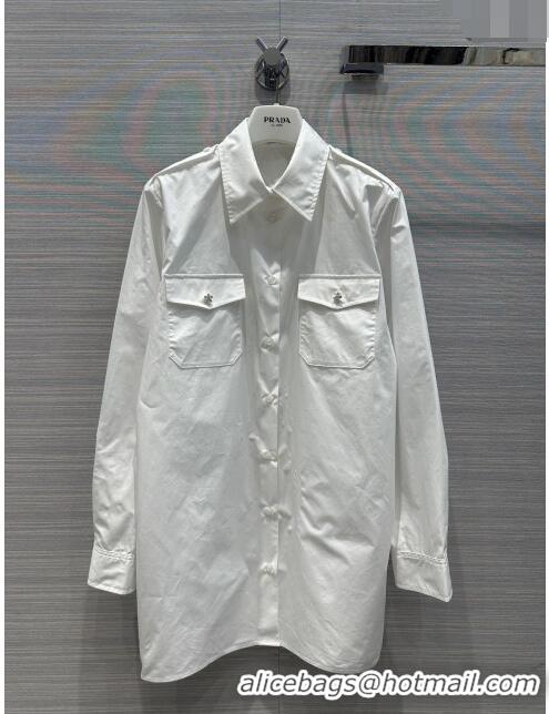 Promotional Prada Shirt Dress P11003 White 2024