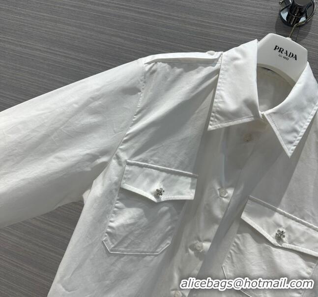 Promotional Prada Shirt Dress P11003 White 2024