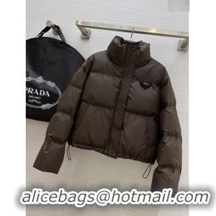 Low Cost Prada Down Jacket P11009 Chocolate 2024