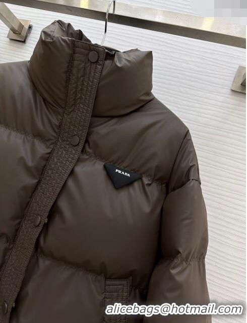 Low Cost Prada Down Jacket P11009 Chocolate 2024