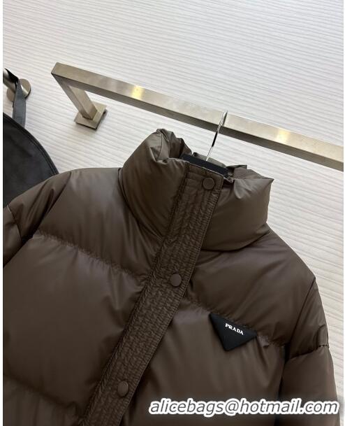 Low Cost Prada Down Jacket P11009 Chocolate 2024