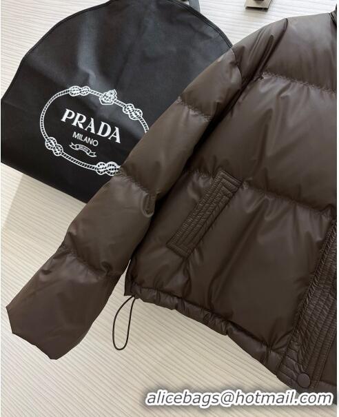 Low Cost Prada Down Jacket P11009 Chocolate 2024