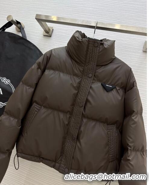 Low Cost Prada Down Jacket P11009 Chocolate 2024