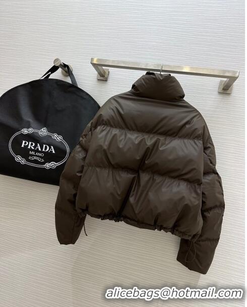 Low Cost Prada Down Jacket P11009 Chocolate 2024