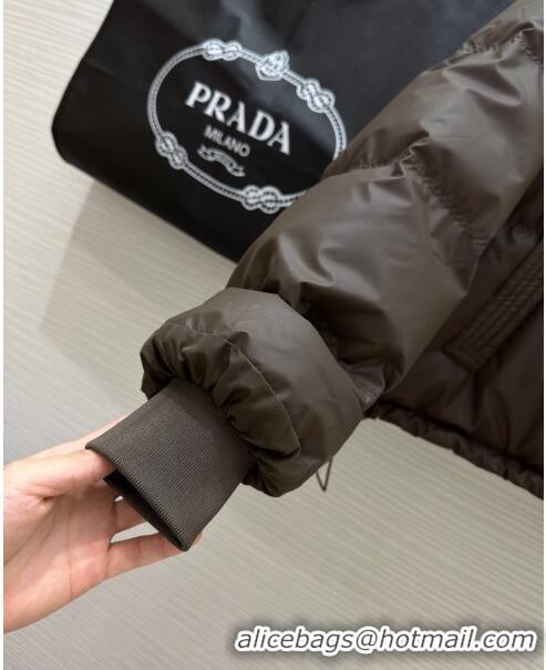 Low Cost Prada Down Jacket P11009 Chocolate 2024