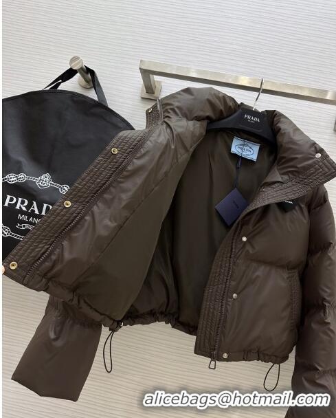 Low Cost Prada Down Jacket P11009 Chocolate 2024