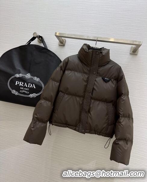 Low Cost Prada Down Jacket P11009 Chocolate 2024