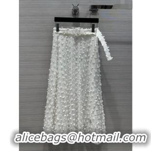 Pretty Style Prada Skirt with Belt P11015 White 2024