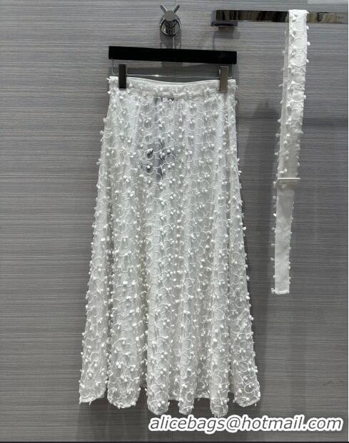 Pretty Style Prada Skirt with Belt P11015 White 2024