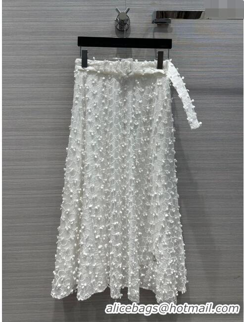 Pretty Style Prada Skirt with Belt P11015 White 2024